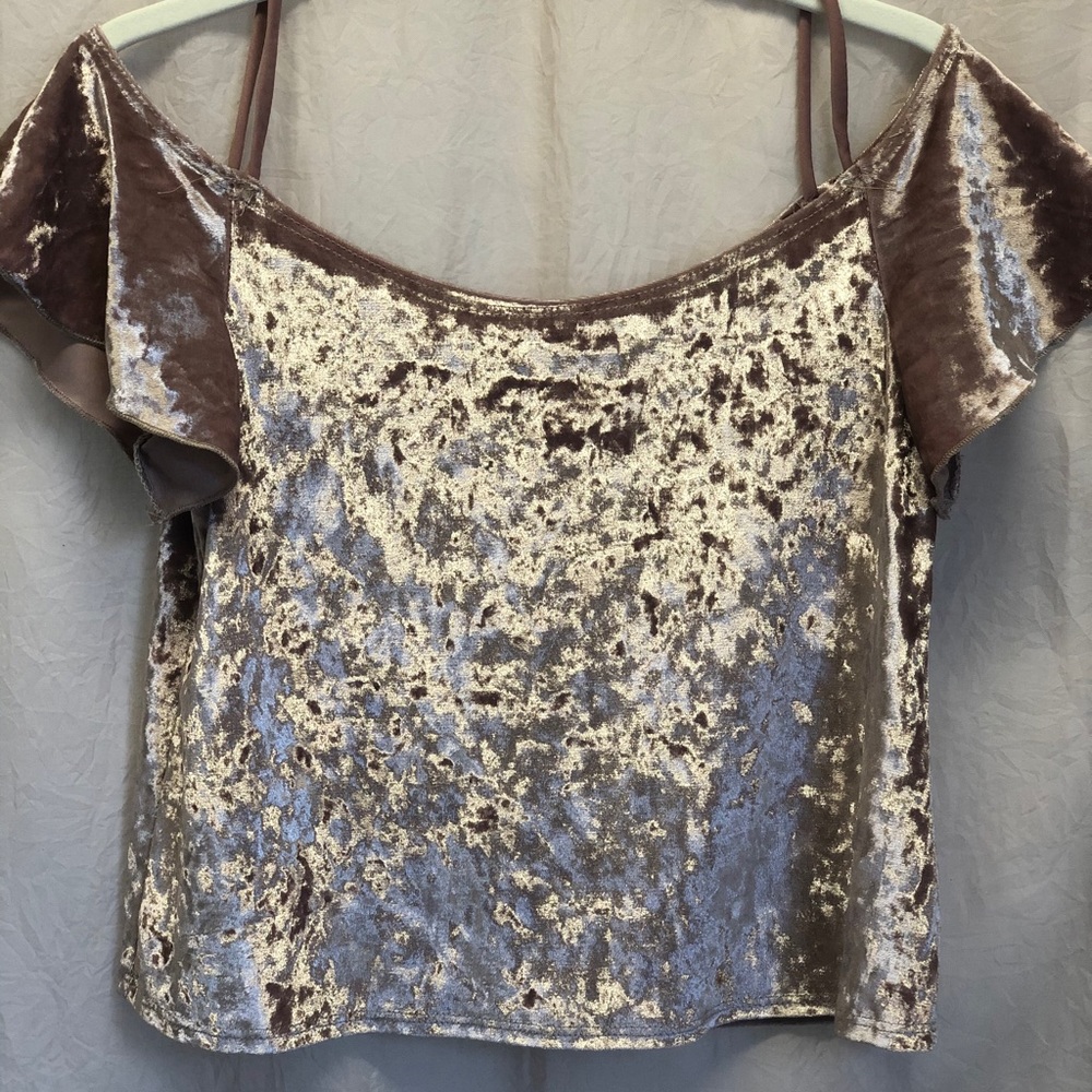 Rose pink velvet blouse